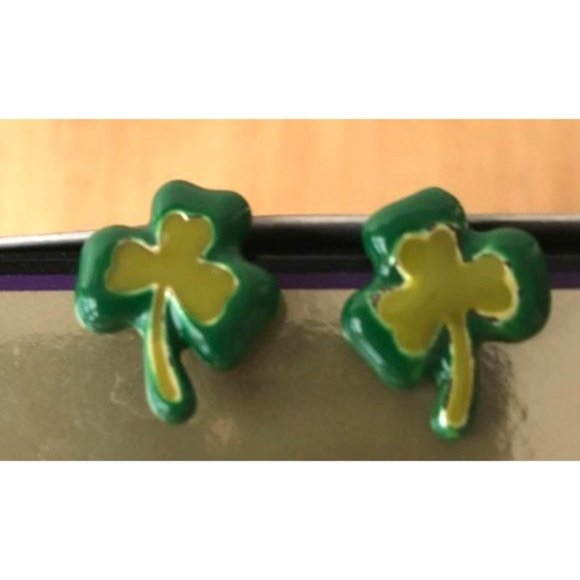 Vintage 90's Shamrock Earrings Posts St Patrick's Day Party Parade Festi… - Picture 3 of 7